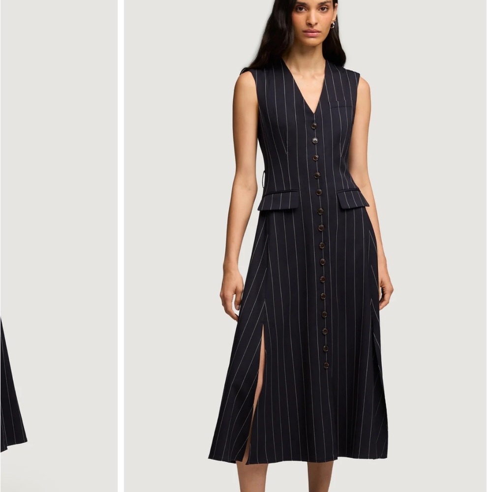 ARGENT WOOL PINSTRIPED DRESS SIZE 2